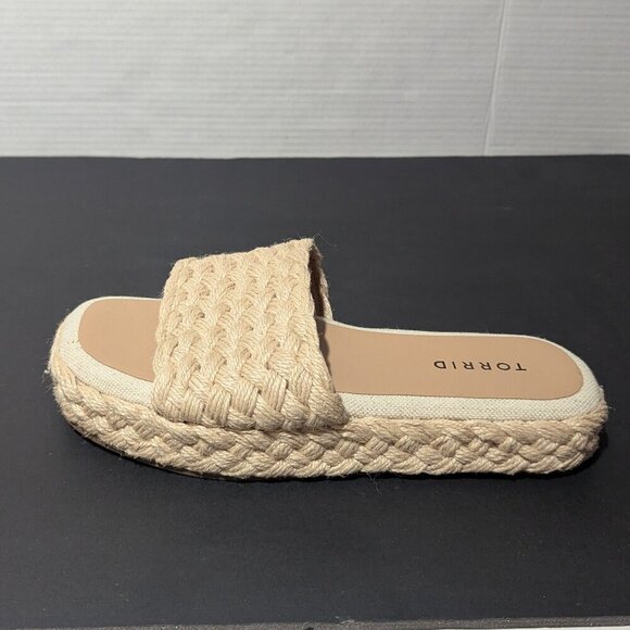 Torrid Jute Raffia Woven Platform Slides W 7 - Picture 4 of 10